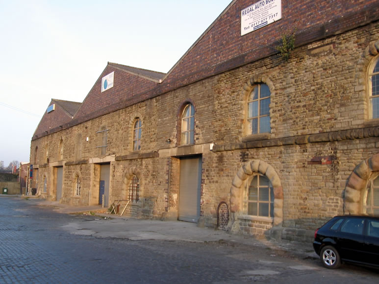 The Motion Ramp Park can be seen at the furthest warehouse in this image. At this time other businesses were occupying the other two warehouses. Image dated 5th April 2007.
