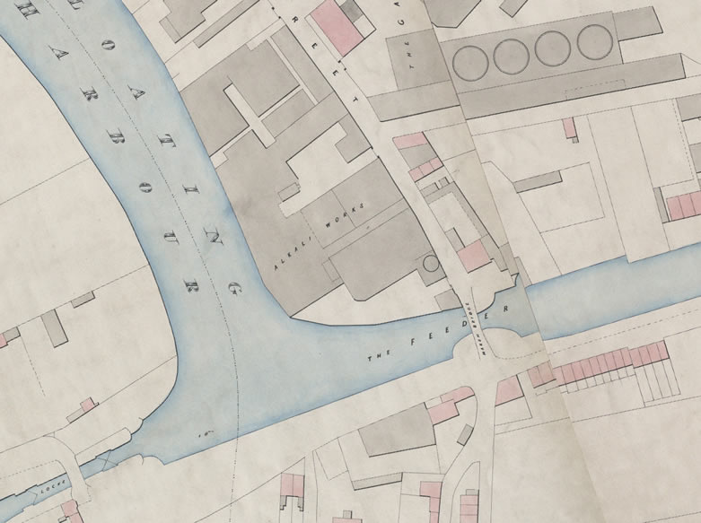 The alkali works can be seen on this 1855 Ashmead map of the area.
